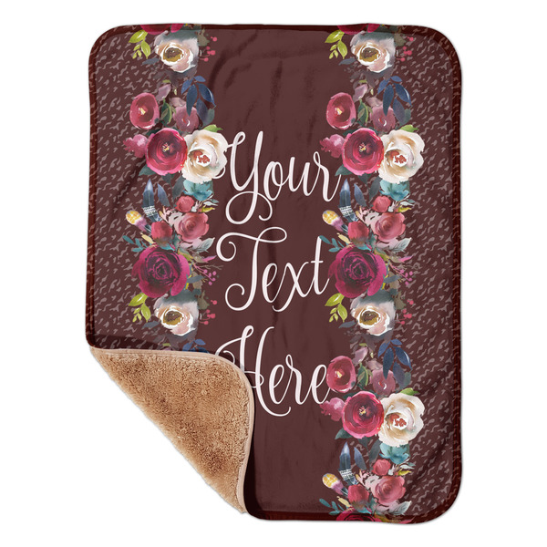 Custom Boho Sherpa Baby Blanket - 30" x 40" w/ Name or Text