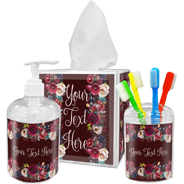 Custom Boho Acrylic Bathroom Accessories Set w/ Name or Text