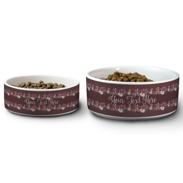 Boho Ceramic Dog Bowls - Size Comparison