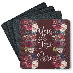 Boho Square Rubber Backed Coasters - Set of 4 (Personalized)