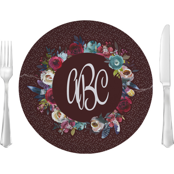 Custom Boho 10" Glass Lunch / Dinner Plates - Single or Set (Personalized)