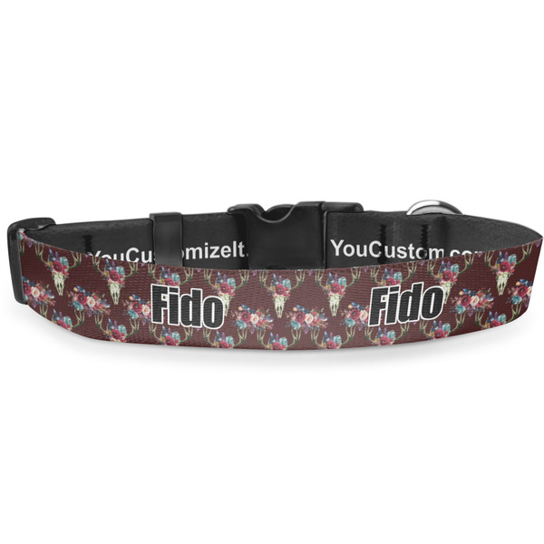 Custom Boho Deluxe Dog Collar - Double Extra Large (20.5" to 35") (Personalized)
