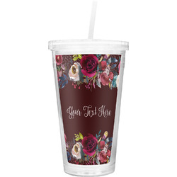 Boho Double Wall Tumbler with Straw (Personalized)