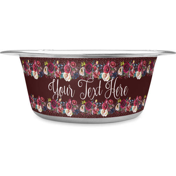 Custom Boho Stainless Steel Dog Bowl (Personalized)