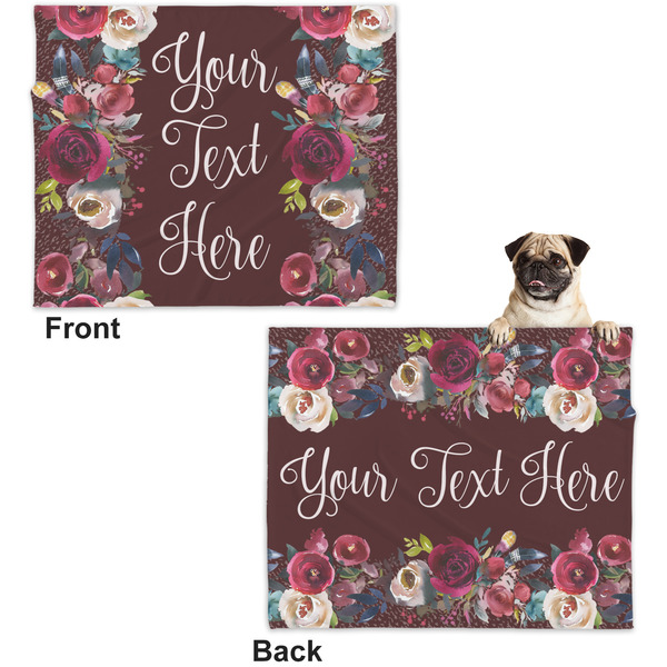 Boho Microfleece Dog Blanket - Large- Front & Back