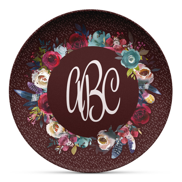 Custom Boho Microwave Safe Plastic Plate - Composite Polymer (Personalized)