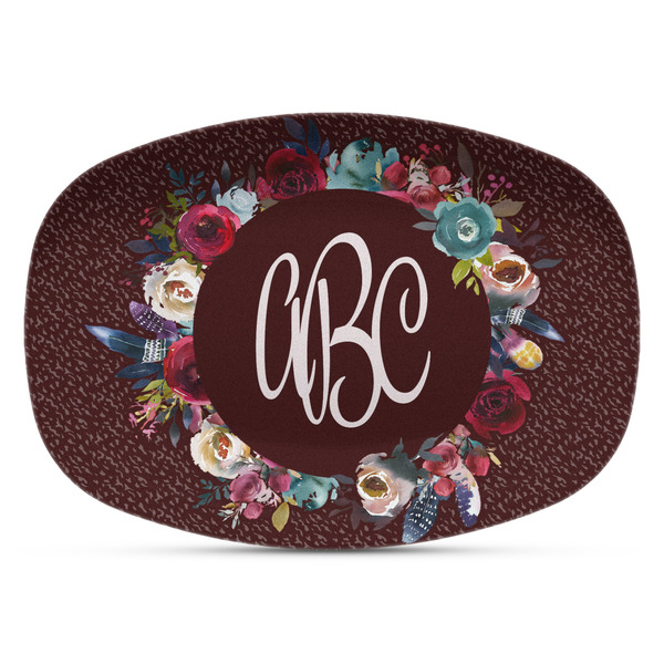 Custom Boho Plastic Platter - Microwave & Oven Safe Composite Polymer (Personalized)