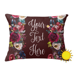 Boho Outdoor Throw Pillow (Rectangular) (Personalized)