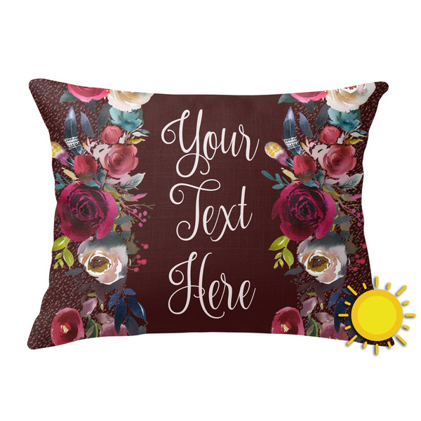 Custom Boho Outdoor Throw Pillow (Rectangular) (Personalized)