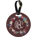 Boho Plastic Luggage Tag - Round (Personalized)