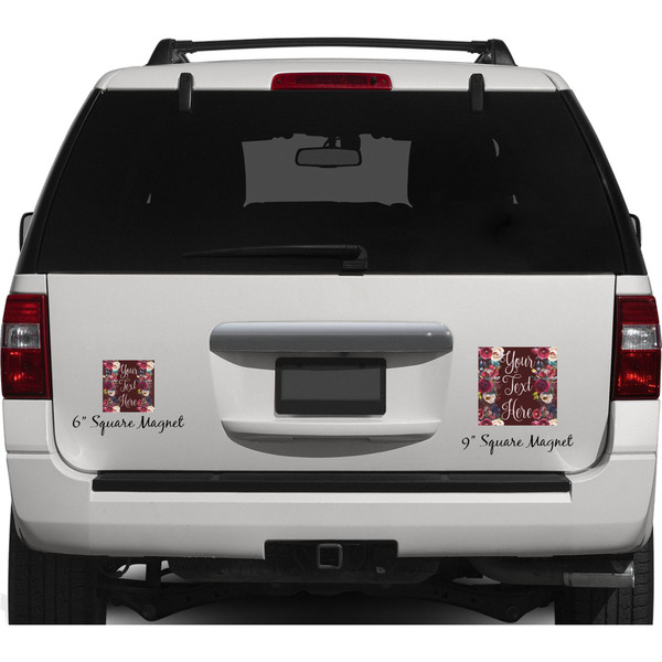 Boho Personalized Square Car Magnets on Ford Explorer