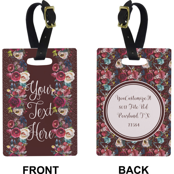 Boho Rectangle Luggage Tag (Front + Back)