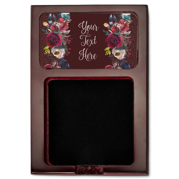 Boho Red Mahogany Sticky Note Holder - Flat