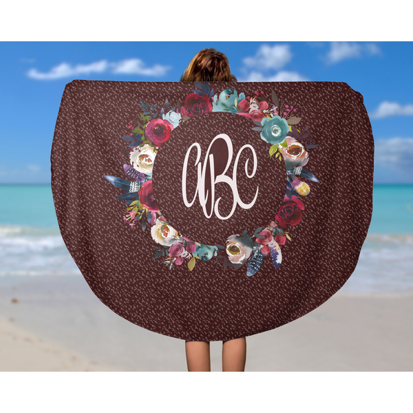 Boho Round Beach Towel - In Use
