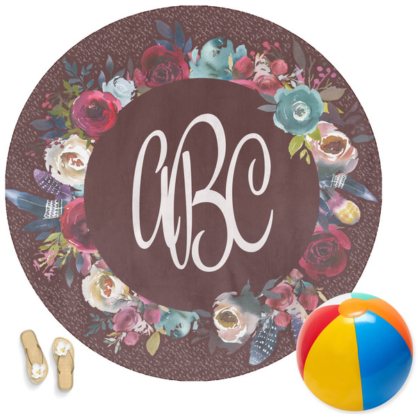 Custom Boho Round Beach Towel (Personalized)