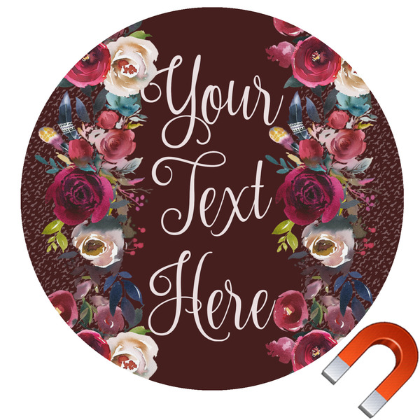 Custom Boho Round Car Magnet - 6" (Personalized)