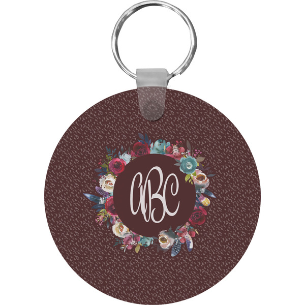 Custom Boho Round Plastic Keychain (Personalized)