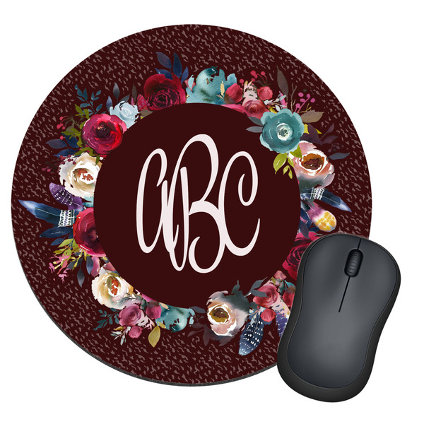 Custom Boho Round Mouse Pad (Personalized)