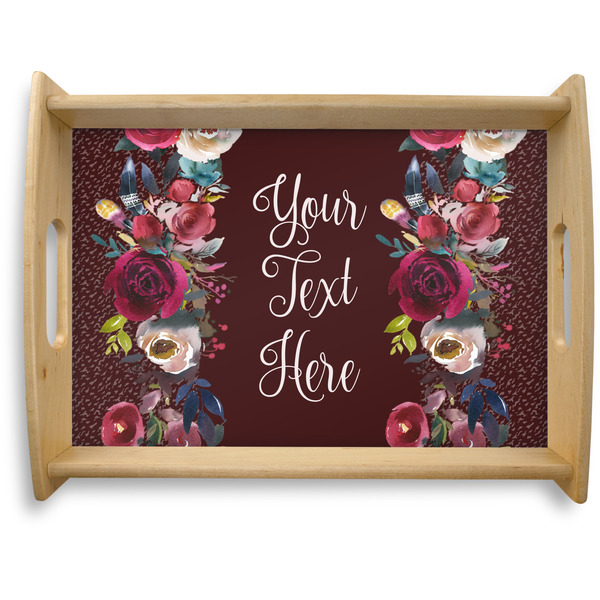 Custom Boho Natural Wooden Tray - Large (Personalized)