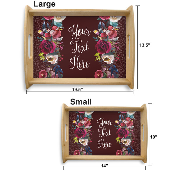 Boho Serving Tray Wood Sizes