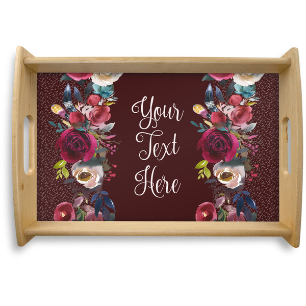 Custom Boho Natural Wooden Tray - Small (Personalized)