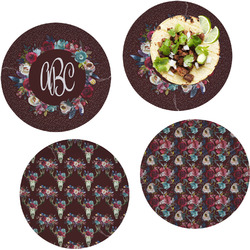 Boho Set of 4 Glass Lunch / Dinner Plate 10" (Personalized)