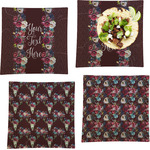 Boho Set of 4 Glass Square Lunch / Dinner Plate 9.5" (Personalized)