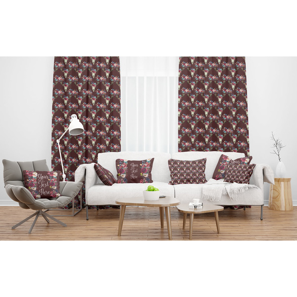 Boho Sheer and Custom Curtains in Room with Matching Pillows