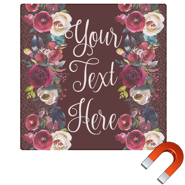 Custom Boho Square Car Magnet - 6" (Personalized)