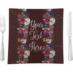 Boho 9.5" Glass Square Lunch / Dinner Plate- Single or Set of 4 (Personalized)