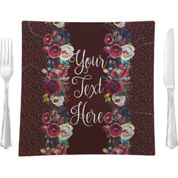 Boho 9.5" Glass Square Lunch / Dinner Plate- Single or Set of 4 (Personalized)