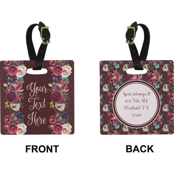Boho Square Luggage Tag (Front + Back)