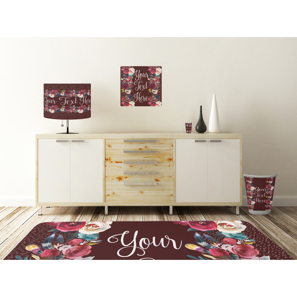 Boho Square Wall Decal Wooden Desk