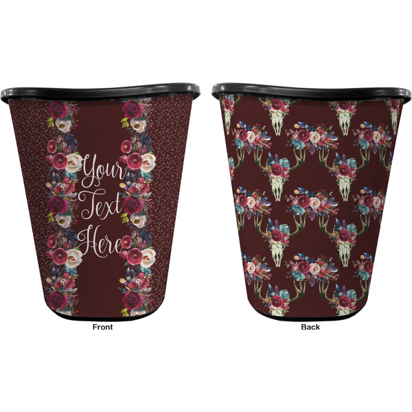 Boho Trash Can Black - Front and Back - Apvl