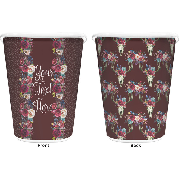 Boho Trash Can White - Front and Back - Apvl