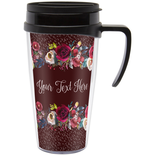 Custom Boho Acrylic Travel Mug with Handle (Personalized)
