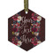 Boho Flat Glass Ornament - Hexagon w/ Name or Text