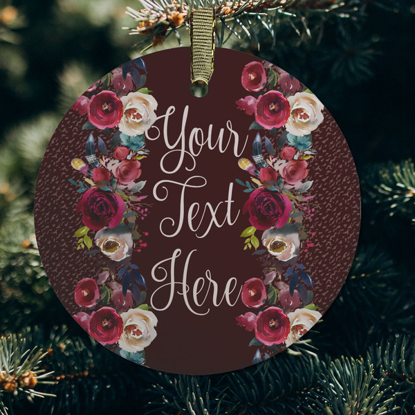 Boho Frosted Glass Ornament - Round (Lifestyle)