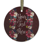 Boho Flat Glass Ornament - Round w/ Name or Text