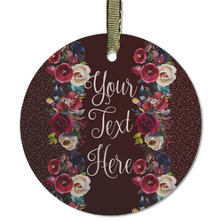 Boho Flat Glass Ornament - Round w/ Name or Text