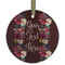 Boho Flat Glass Ornament - Round w/ Name or Text