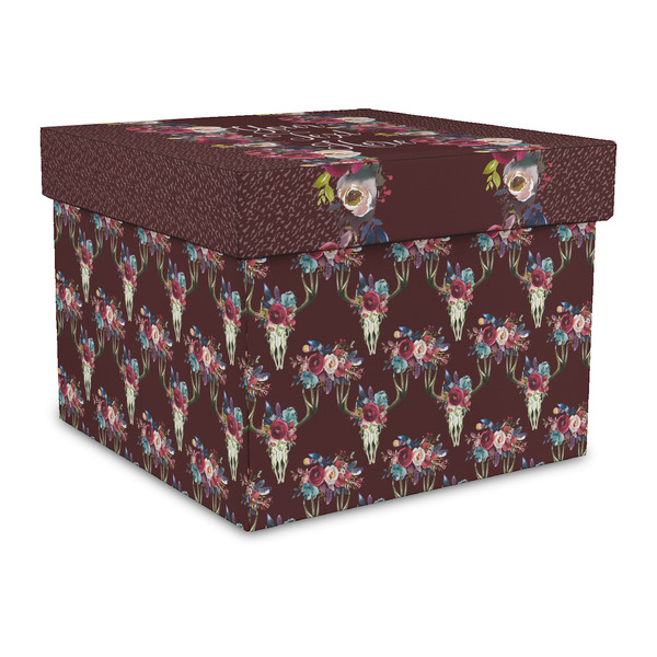 Custom Boho Gift Box with Lid - Canvas Wrapped - Large (Personalized)