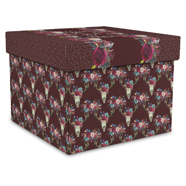 Custom Boho Gift Box with Lid - Canvas Wrapped - X-Large (Personalized)