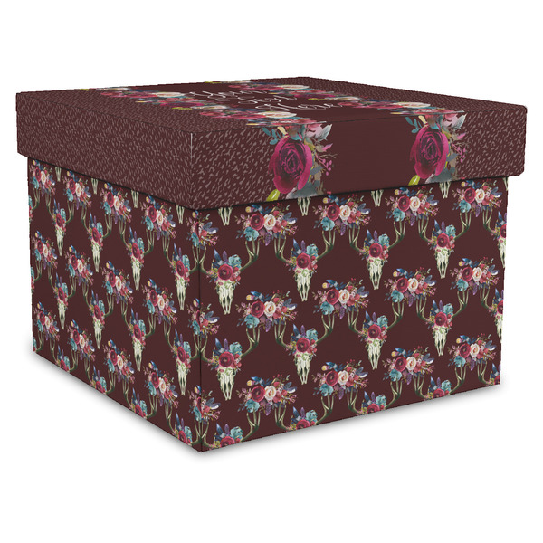 Custom Boho Gift Box with Lid - Canvas Wrapped - X-Large (Personalized)