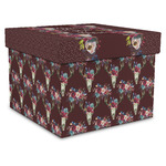 Boho Gift Box with Lid - Canvas Wrapped - XX-Large (Personalized)