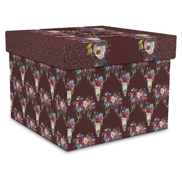 Custom Boho Gift Box with Lid - Canvas Wrapped - XX-Large (Personalized)