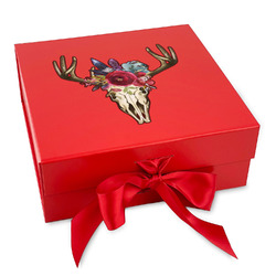 Boho Gift Box with Magnetic Lid - Red
