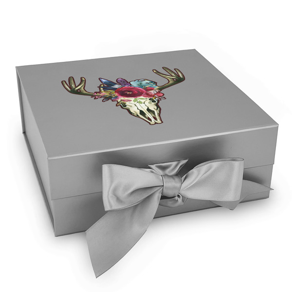 Custom Boho Gift Box with Magnetic Lid - Silver