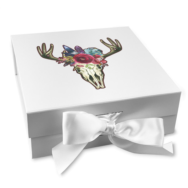 Custom Boho Gift Box with Magnetic Lid - White
