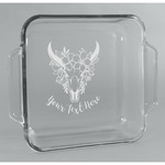 Boho Glass Cake Dish - 8in x 8in (Personalized)